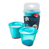 Set de 2 recipente cu capac pentru stocare si hranire, +4 luni,  Tommee Tippee