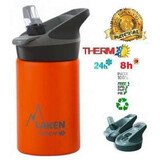 Termo de acero inoxidable con tapa automática Jannu Orange, 350ml, Laken