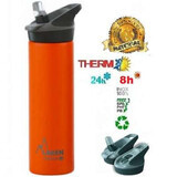 Thermos in acciaio inossidabile con coperchio automatico Jannu Orange, 750ml, Laken