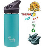 Jannu Turqoise termo de acero inoxidable con tapa automática, 500ml, Laken