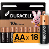 Pilas Basic AA, 18 unidades, Duracell