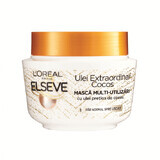 Mascarilla multiusos para cabello normal a seco Aceite de coco extraordinario, 300 ml, Elseve