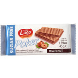 Gaufrettes à la crème de noisettes sans sucre, 45g, Lago