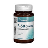 Mega B 50 complejo con folato, 60 comprimidos, Vitaking