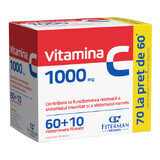 Vitamina C 1000 mg, 60 + 10 comprimidos recubiertos con película, Fiterman