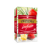 Infusion de thé au rooibos, goût fraise et vanille, 20 sachets, Twinings