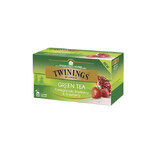 Té verde con sabor a granada, frambuesa y fresa, 25 bolsitas, Twinings