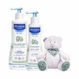 Pack Gel Limpiador Capilar y Corporal y Loción Corporal Hydra Bebé, Mustela