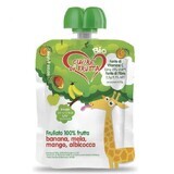 Batido de frutas ecológico para niños Girafa, 90 g, Cuore di frutta