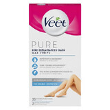 Benzi de ceara depilatoare pentru picioare, 20 bucati, Veet