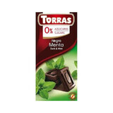 Chocolate negro con menta sin azúcar y sin gluten 75g TORRAS