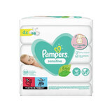 Pampers Toallitas Húmedas Sensibles, 4 pach, 208 pcs