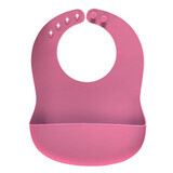 Eat`n Tidy babero de silicona suave con bolsillo colector, 3 meses+, Rosa, Reer