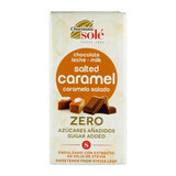 Chocolate con leche y caramelo salado endulzado con stevia, 100 g, Chocolates Sole