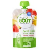 Yogur vegetal ecológico de leche de avena con plátano y fresa, +6 meses, 90 g, Good Gout