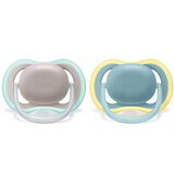 Chupetes Philips Avent Ultra Air, +18 meses, Gris y azul, SCF349/01, Philips