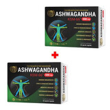 Paquete Ashwagandha KSM-66, 30 cápsulas de hierbas + 50% de descuento en el 2º producto, Cosmopharm