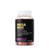 Gnc Mega Men Gummy Multivitamin, Jaleas Multivitamínicas Para Hombres Con Sabor Natural A Bayas, 120 Jaleas