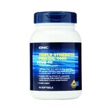 Gnc Olio di pesce tripla forza 1400 + Coq-10, olio di pesce e coenzima Q-10, 60 cps