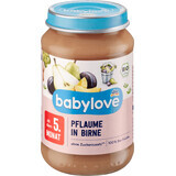 Babylove Puré de ciruelas y peras ECO,5+, 190 g