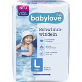 Pañal de natación Babylove, talla L, 12 unidades