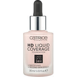 Catrice Base de Maquillaje de Cobertura Líquida HD 002 Porcelain Beige, 30 ml