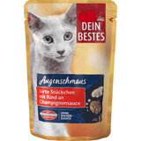 Dein Bestes Croquettes pour chats avec du bœuf en sauce aux champignons, 100 g