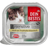 Dein Bestes Alimento umido con tacchino per gatti sensibili, 100 g