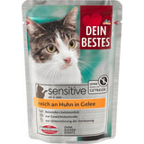 Dein Bestes sachet comida húmeda para gatos carne de pollo en gelatina, 100 g