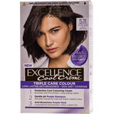 Loreal Paris  EXCELLENCE CREME Vopsea de păr permanentă cu amoniac 5.11, 1 buc