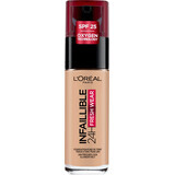 Loreal Paris Infaillible 32H Base de maquillaje Fresh Wear 145 Beige Rosa, 30 ml