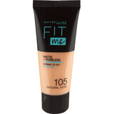 Maybelline New York Fit Me Matte & Poreless Foundation 105 Natürliches Elfenbein, 30 ml