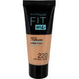 Maybelline New York Base de maquillaje Fit Me Matte &amp; Poreless 220 Natural Beige, 30 ml