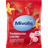 Mivolis Dextrose effervescent lollipops with strawberry and vanilla flavor, 75 g