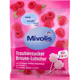 Mivolis Effervescent sucettes dextrose au goût de framboise, 10 pièces