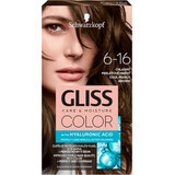 Schwarzkopf Gliss Color Tinte Permanente 6-16 Marrón Perla Frío, 1 unidad