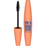 S-he colour&amp;style Máscara de pestañas Just extreme volumen Waterproof nº 170/004, 12 ml