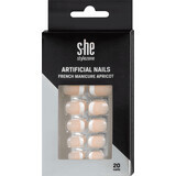 S-he colour&amp;style Uñas artificiales albaricoque francés, 1 Set