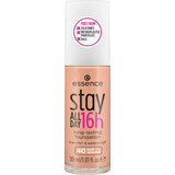 Essence cosmetics Base de maquillaje de larga duración Stay All Day 16h 40 Soft Almond, 30 ml