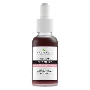 Serum Exfoliante Super Profundo con AHA 10% + BHA 2% + Extracto de Algas Rojas, para iluminar y alisar la piel, Bio Balance, 30 ml