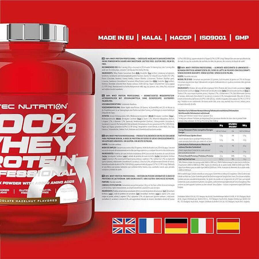 100% Whey Protein Professional Scitec Nutrition aroma de vanilie, 2350 g