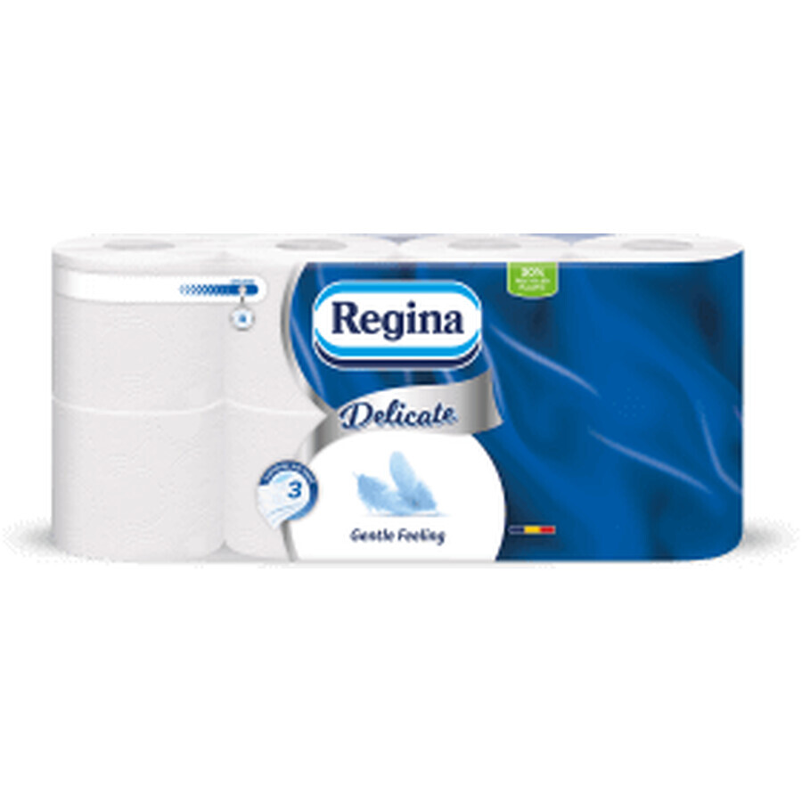 Regina Delicate Papel Higiénico Puro Delicado 3 capas, 8 unidades