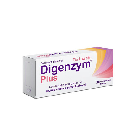 Digenzym Plus sin azúcar, 20 comprimidos, Labormed