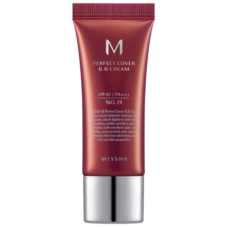 BB Cream M Perfect Cover SPF42/PA+++, 20 ml, tint 21, Missha