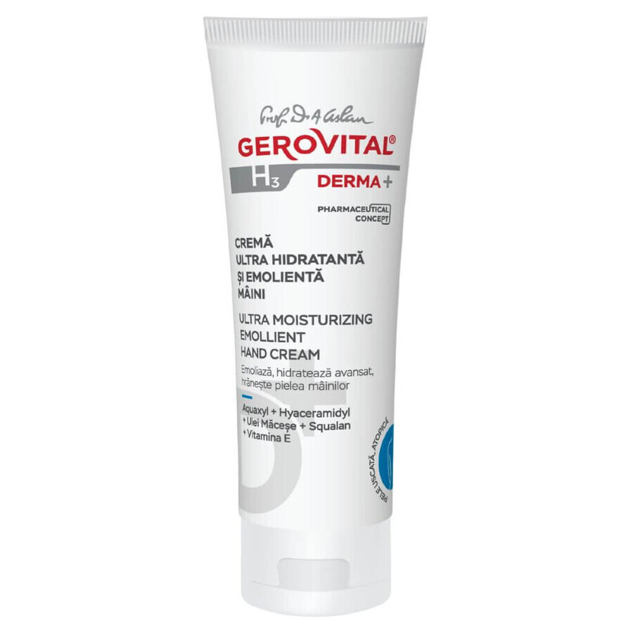 Gerovital H3 Derma+ ultra feuchtigkeitsspendende und erweichende Handcreme, 100 ml, Farmec