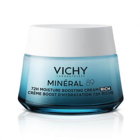 Vichy Mineral 89 Crema 72h intensamente hidratante para pieles secas, 50 ml