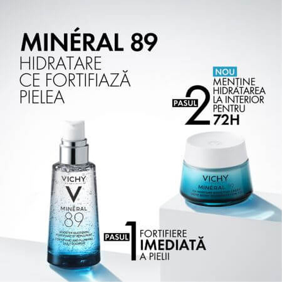 Vichy Mineral 89 Crema 72h intensamente hidratante para pieles secas, 50 ml