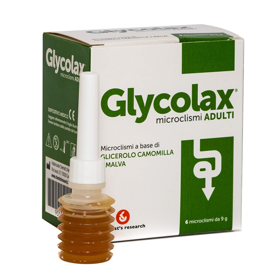 Micro lavements pour adultes, 6 pièces, Glycolax