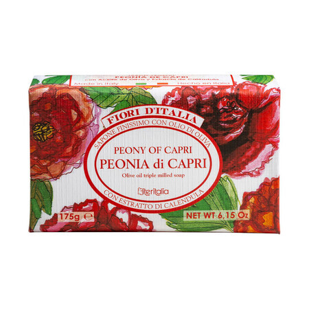 Plantaardige zeep met Capri pioenroos, 175 g, Iteritalia