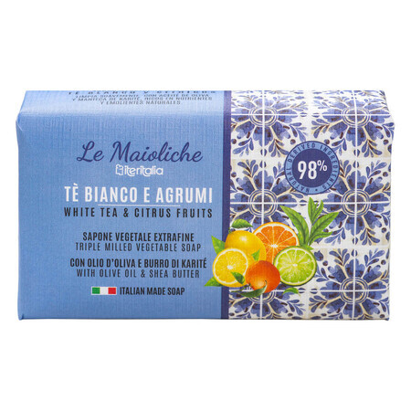 Jabón vegetal con té blanco y cítricos, 175g, Iteritalia